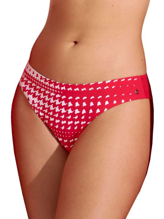 41664LI Swimming costume briefs with removable ties Quito Lisca Red face