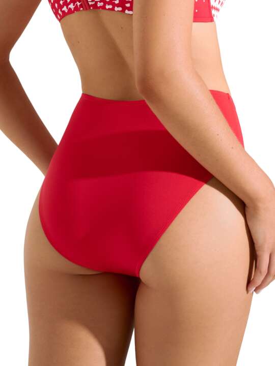 41667LI Bas maillot slip de bain échancré taille haute Quito Lisca Rouge face