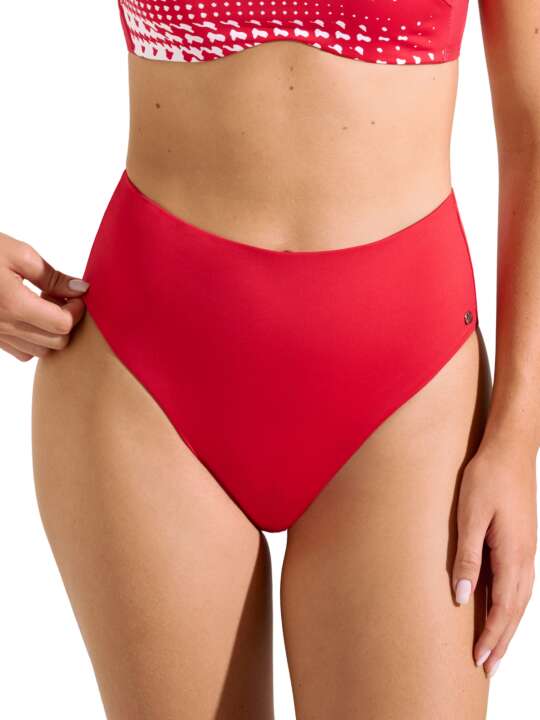 41667LI Bas maillot slip de bain échancré taille haute Quito Lisca Rouge face