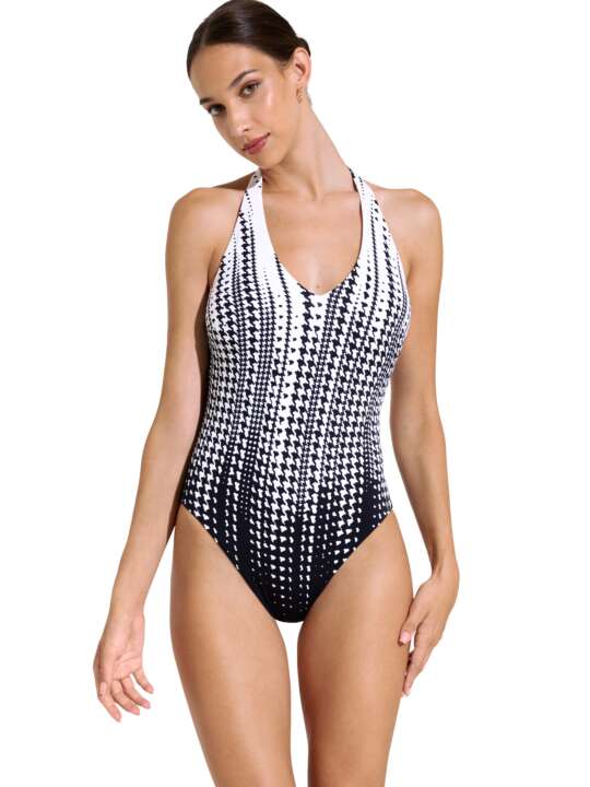 43539LI Maillot de bain une pièce dos nu sans armatures Quito Lisca Noir face