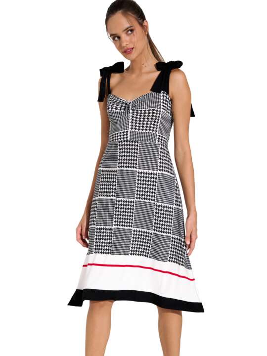 49559LI Summer dress with straps Quito Lisca Black face
