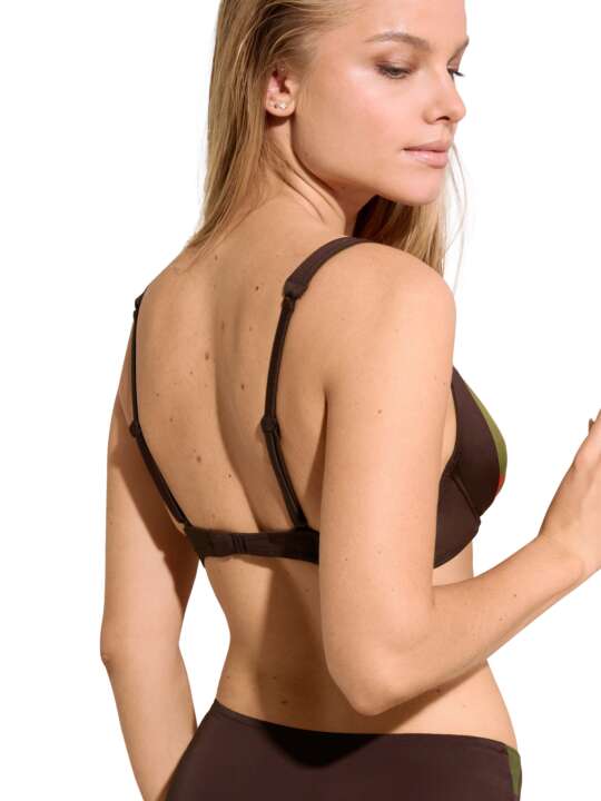 40766LI Underwired swimming costume top Viviero Lisca Brown face