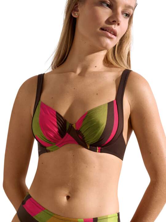 40766LI Underwired swimming costume top Viviero Lisca Brown face