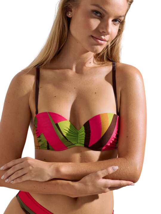 40768LI Bandeau swimming costume top Viviero Lisca Brown face