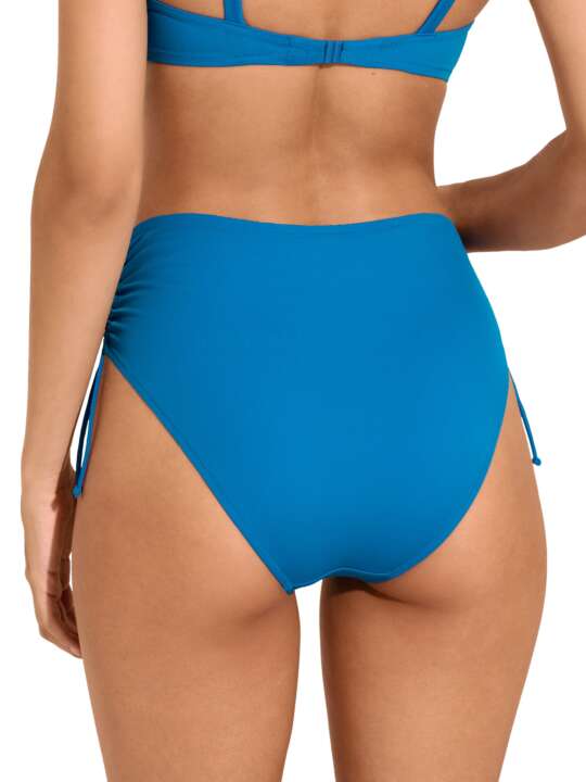 41678LI Bas maillot slip de bain taille haute côtés réglables Viviero Lisca Bleu Turquoise face