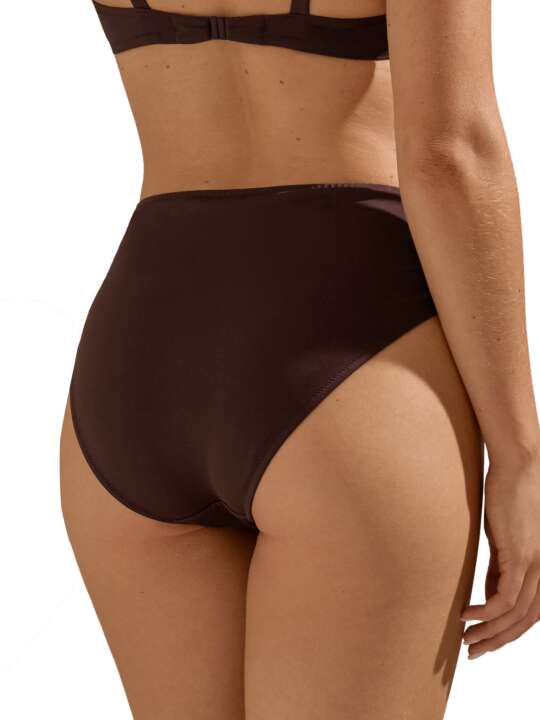 41678LI Bas maillot slip de bain taille haute côtés réglables Viviero Lisca Marron face