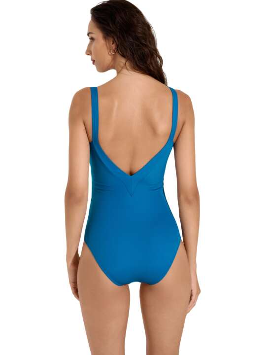 43545LI One-piece shapewear swimming costume without underwire Viviero Lisca Turquoise face
