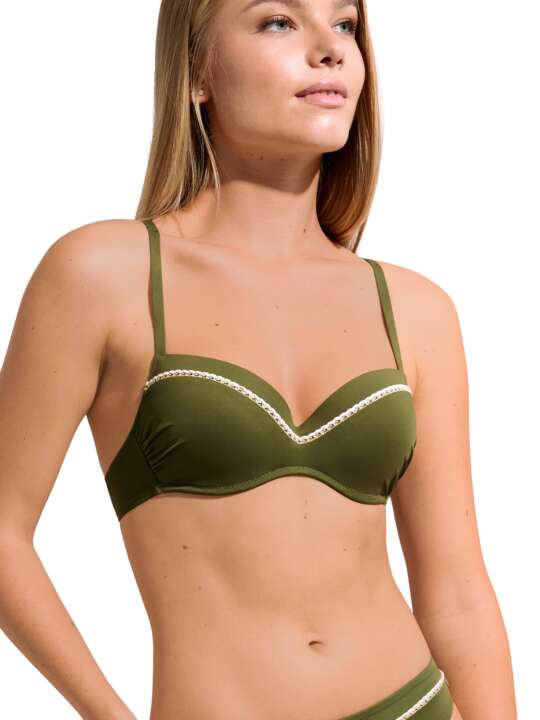 40718LI Haut maillot de bain préformé multipositions Union Island bonnets B à E Lisca Vert face