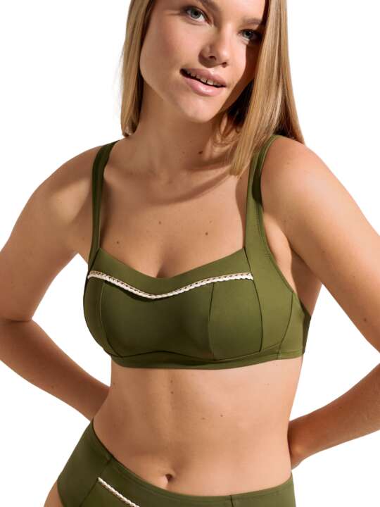 40720LI Haut maillot de bain shapewear sans armatures Union Island Lisca Vert face