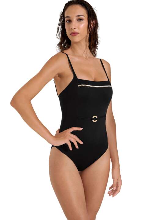 43522LI Maillot une pièce shapewear armaturé multipositions Union Island Lisca Noir face