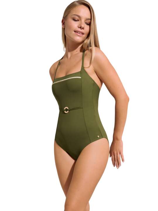 43522LI Maillot une pièce shapewear armaturé multipositions Union Island Lisca Vert face