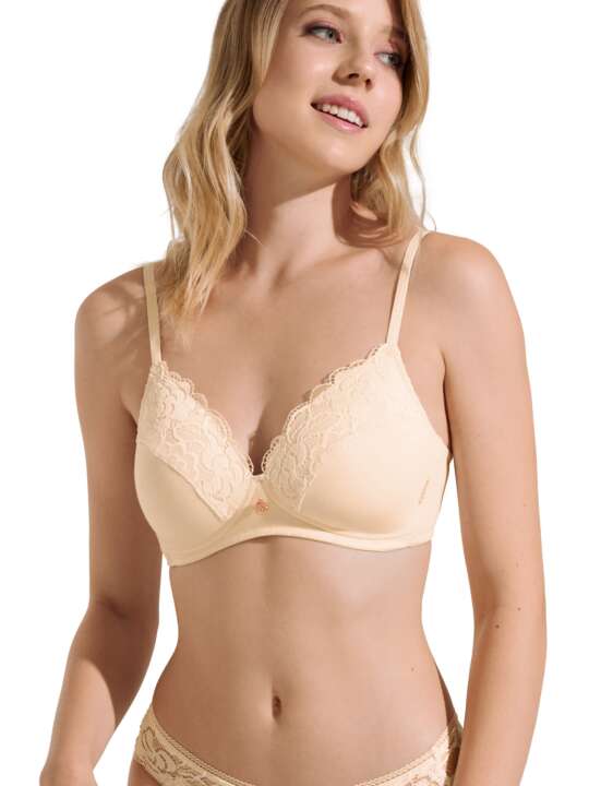 20363LI Soutien-gorge préformé plongeant sans armatures Nina Lisca Beige face