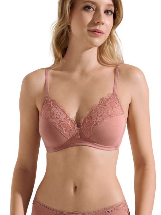 20363LI Soutien-gorge préformé plongeant sans armatures Nina Lisca Rose face