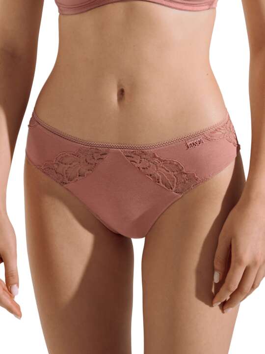 22316LI Slip dentelle Nina Lisca Rose face