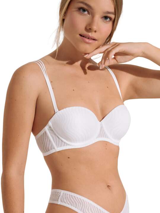 20366LI Soutien-gorge bandeau balconnet préformé Nikki Lisca Blanc face