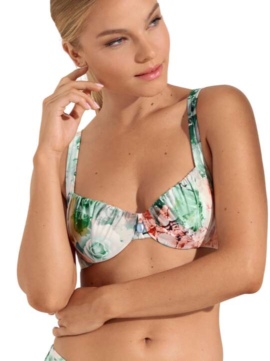 40732LI Underwired swimming costume top Japan Lisca Green face