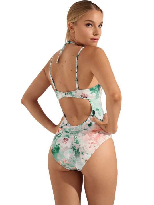 43530LI Maillot une pièce bustier balconnet préformé multipositions Japan Lisca Vert face