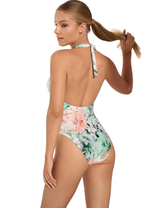 43531LI One-piece preformed halter top without underwire Japan Lisca Green face
