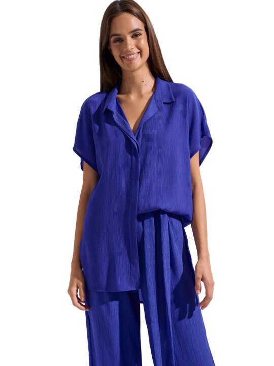 49541LI Chemise estivale manches courtes Japan Lisca Bleu face