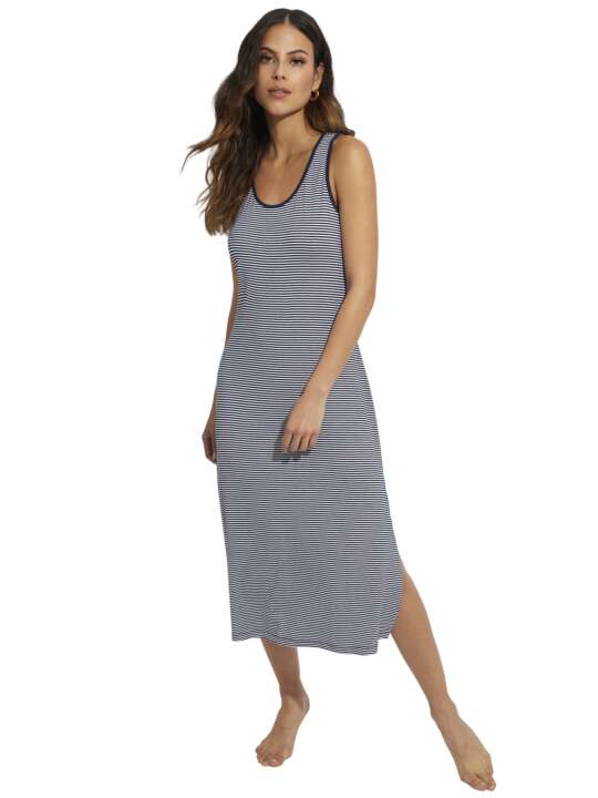 BC082SE Summer maxi dress with swimmer back Complementos Selmark Mare Blue face