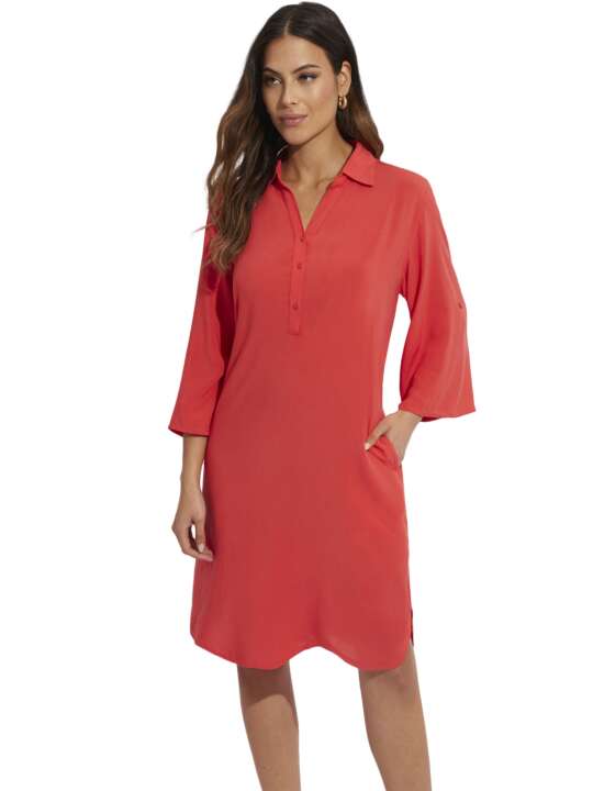 BJ595SE Beach tunic BoraBora Selmark Mare Coral face