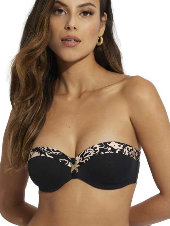 BJ716SE Haut maillot de bain bandeau Creta Selmark Mare Noir face