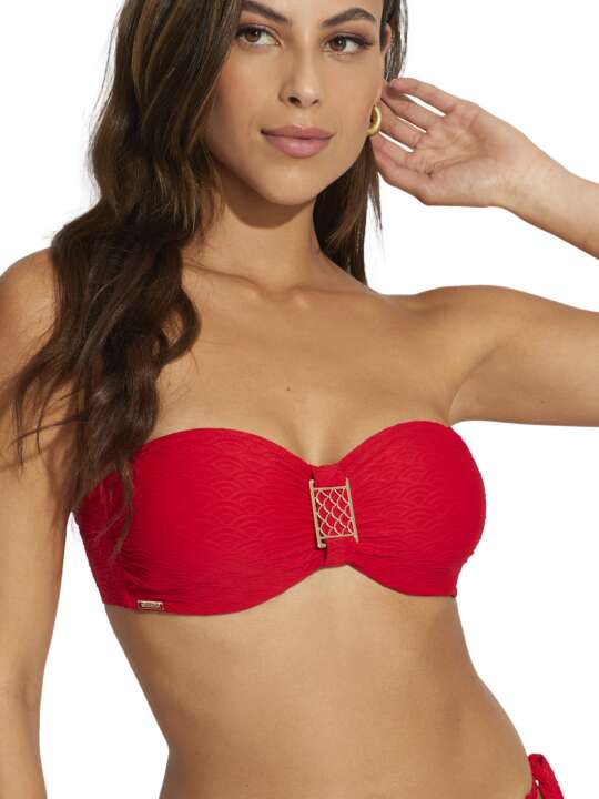 BK023SE Haut maillot de bain bandeau non préformé Sicilia Selmark Mare Rouge face