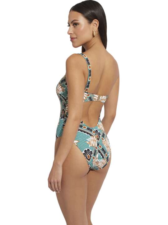 BK566SE Maillot de bain une pièce armaturé asymétrique Bari Selmark Mare Vert face