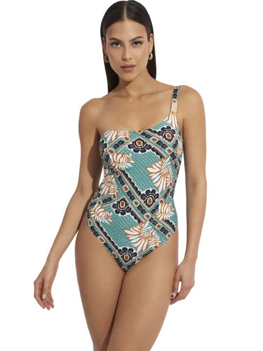 BK566SE Maillot de bain une pièce armaturé asymétrique Bari Selmark Mare Vert face