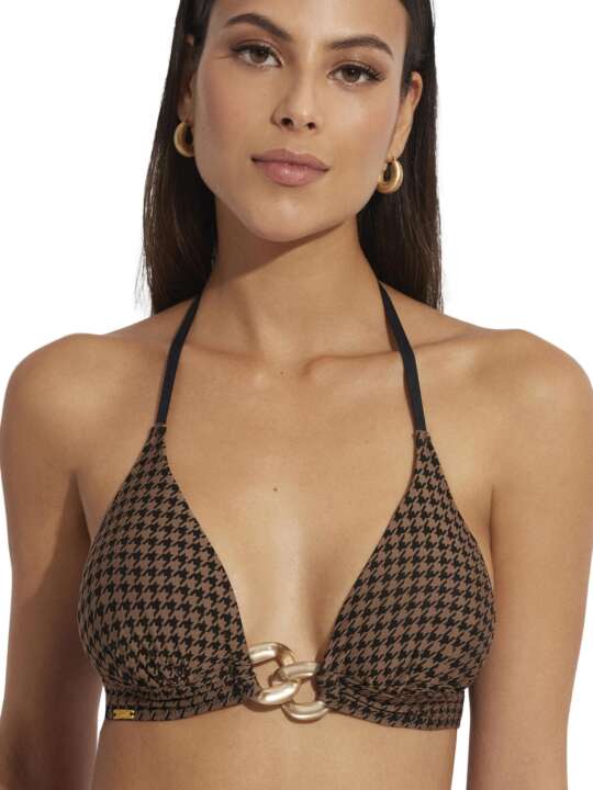 BL010SE Haut maillot de bain triangle préformé Corfu Selmark Mare Noir face