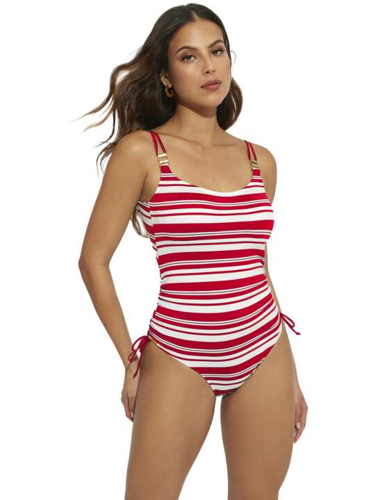 BJ858SE Maillot de bain une pièce préformé multipositions Mykonos Selmark Mare Rouge face