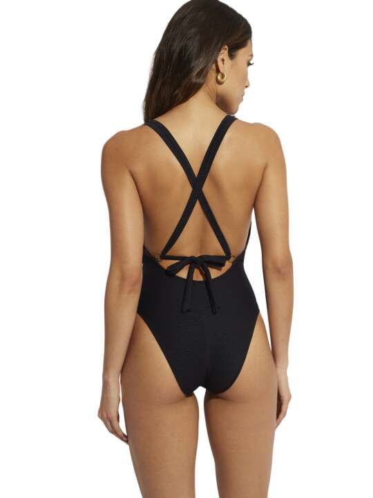 BK057SE Maillot de bain une pièce triangle préformé Sicilia Selmark Mare Noir face