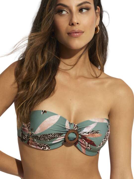 BJ916SE Haut maillot de bain bandeau Jamaica Selmark Mare Vert face