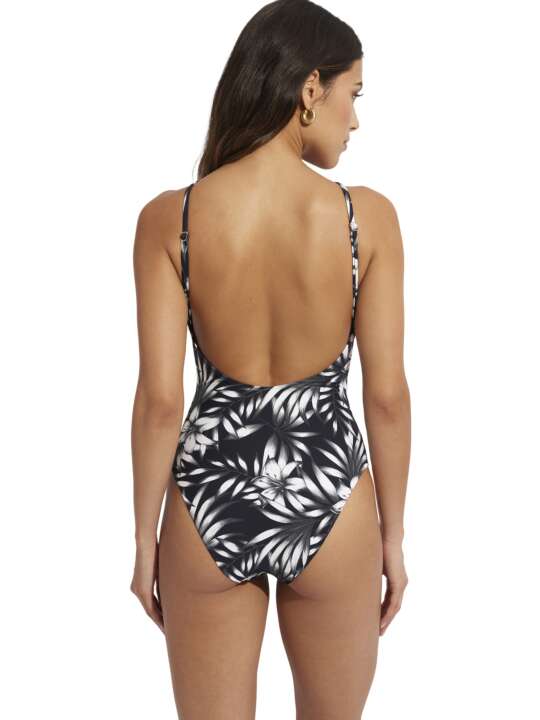 BK257SE Maillot de bain une pièce triangle préformé Honolulu Selmark Mare Noir face