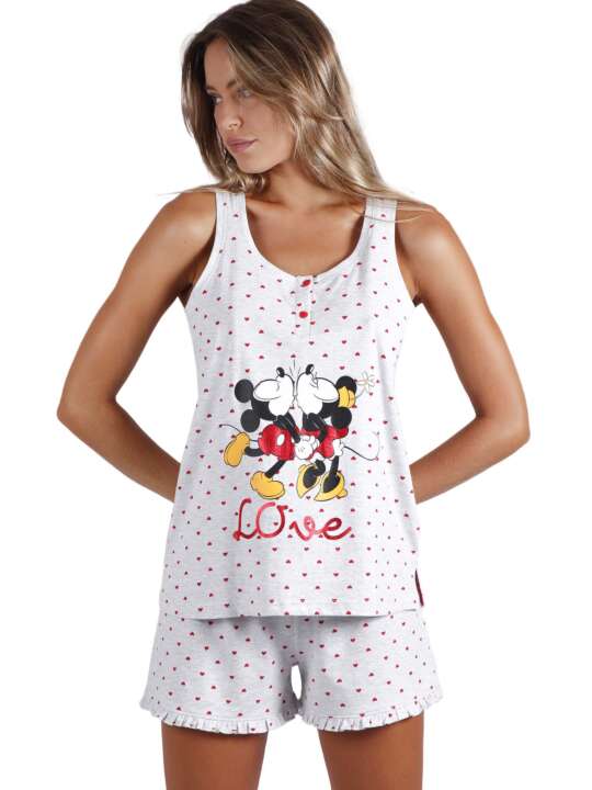 55977AD Pyjama short débardeur M Love Disney Admas Gris face