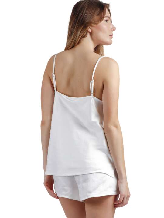 60147AD Pyjama short caraco Satin Luxe Admas Blanc face