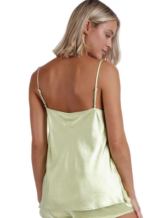 60147AD Pyjama shorts camisole Satin Luxe Admas Green face