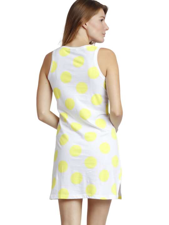 61225AD Chemise de nuit sans manches Polka Dots Disney Admas Jaune face