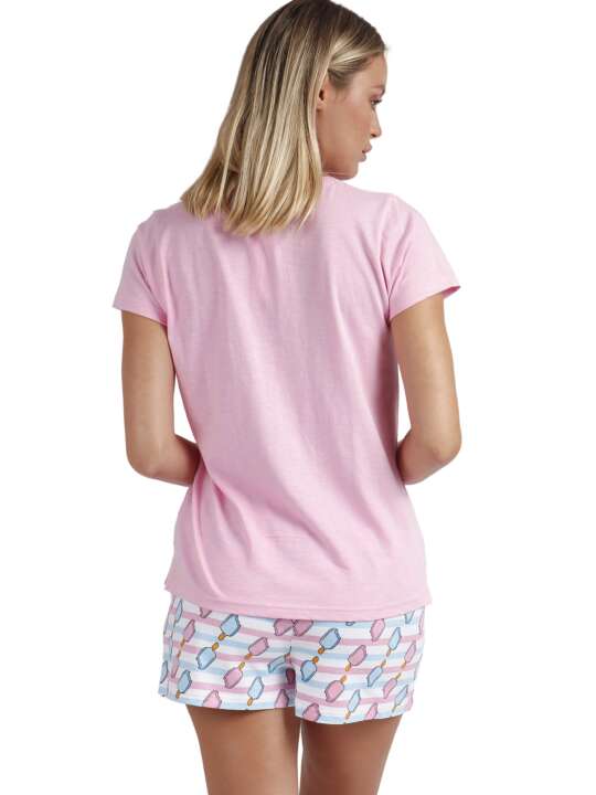 62061AD Pyjama tenue d'intérieur short t-shirt Ice Cream Admas Rose face