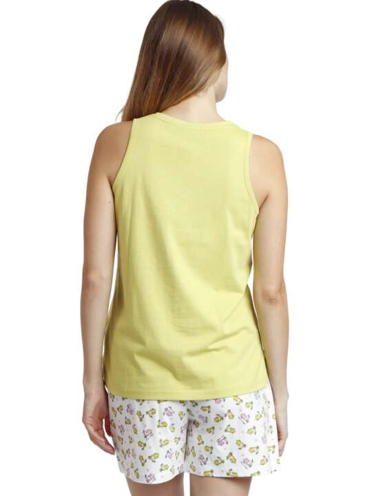 62088AD Pyjama tenue d'intérieur short débardeur La Dolce Vita Admas Vert face