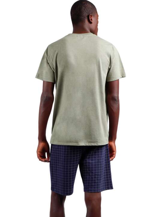 62102AD Pyjama tenue d'intérieur short t-shirt Road Admas Kaki face