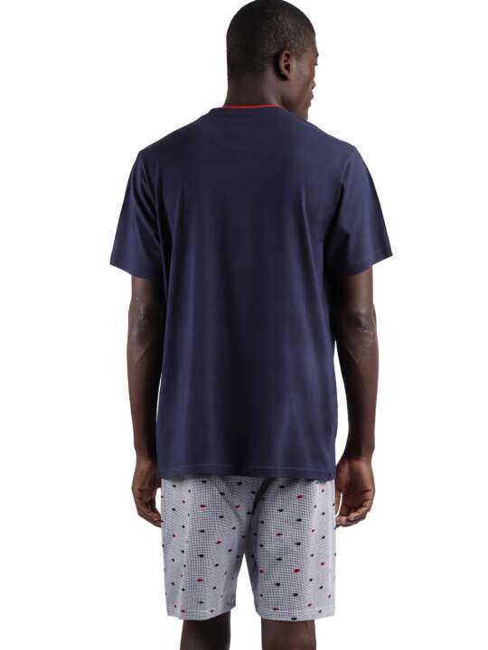 62116AD Pyjama tenue d'intérieur short t-shirt Sailing Admas Bleu Marine face
