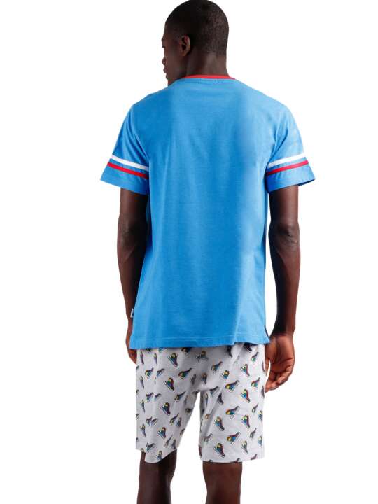 62122AD Pyjama short t-shirt Big Steps Admas Bleu face