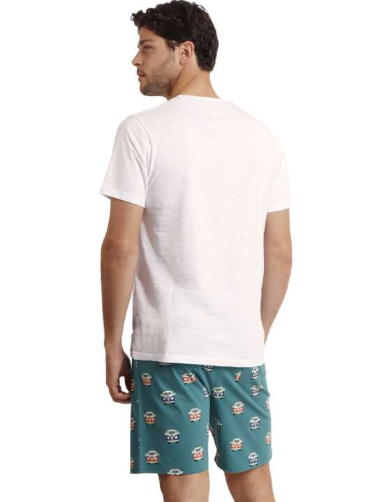 62704AD Pyjama short t-shirt Furgo Mr Wonderful Admas Blanc face