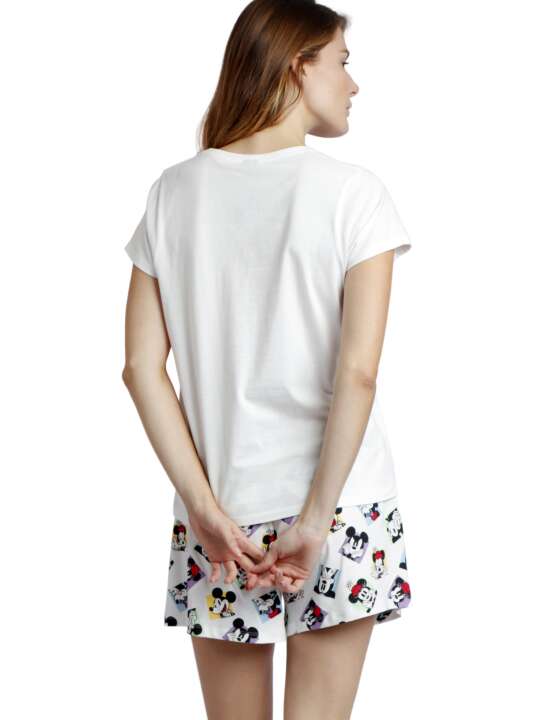 62284AD Pyjama short t-shirt Attitude Is Everthing Disney Admas Ivoire face