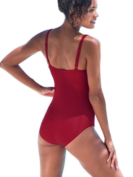 TK-5LAS Maillot de bain amincissant 1 pièce TK-5 bonnets B à E Lascana Rouge face