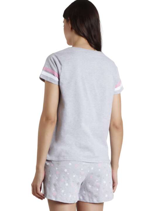 62526AD Pyjama short t-shirt Leia Star Wars Admas Gris face