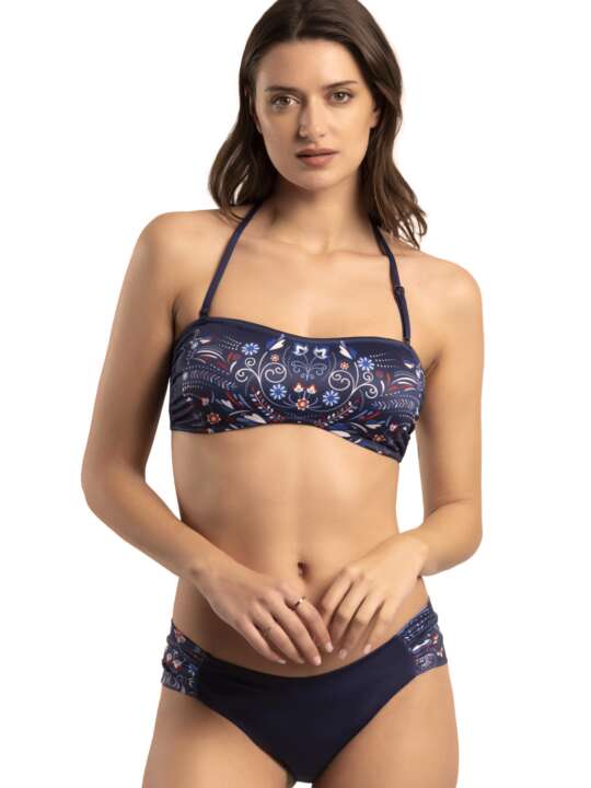 15432AD Ensemble 2 pièces bikini bandeau Sintra Admas Bleu Marine face