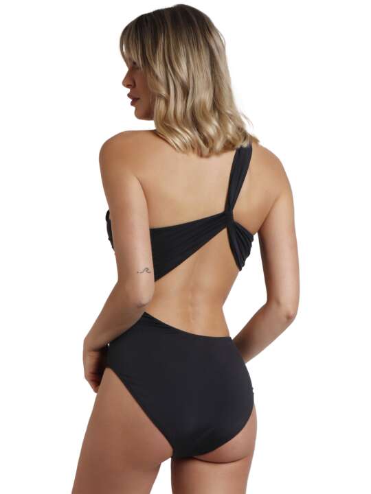 11434AD Maillot de bain 1 pièce asymétrique préformé Beach Style Admas Noir face