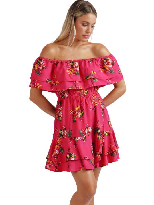 19802AD Robe de plage Spring Festival Admas Fuchsia face